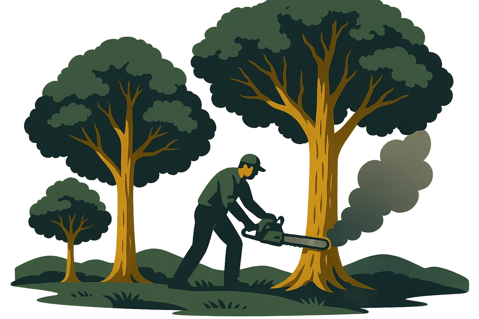 A healthy, old tree being cut down